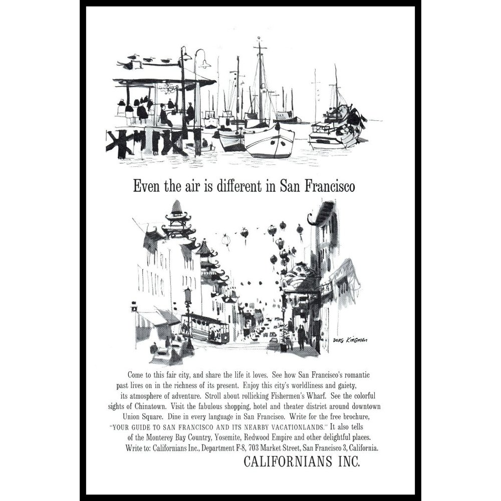 1962 Californians Even The Air Is Different In San Francisco Vintage Print Ad